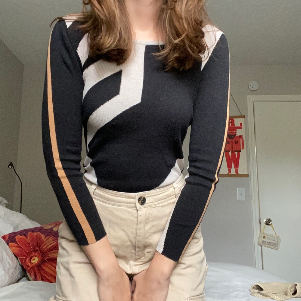 NIC + ZOE Abstract Ribbed Top